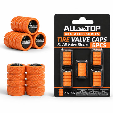 ALL-TOP Tire Valve Stem Cap Kit(5 Valve caps / Orange)