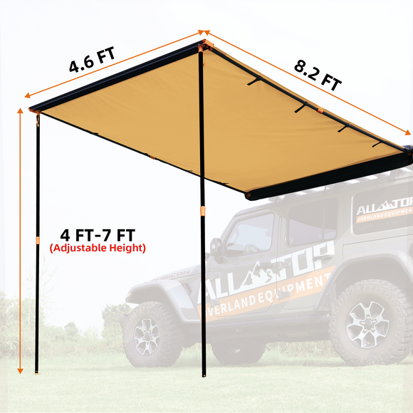 Rooftop Vehicle Awning - 4.6ft x 8.2ft