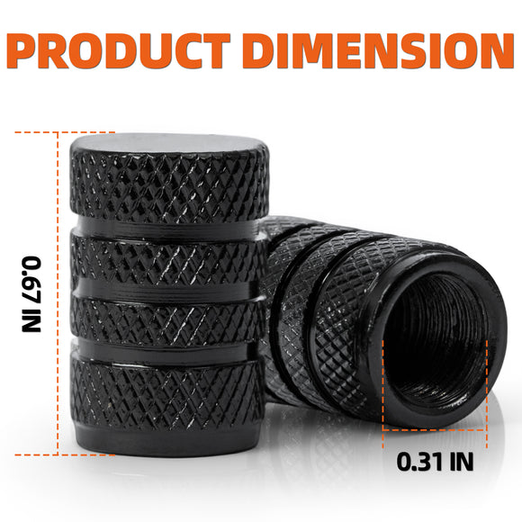 ALL-TOP Tire Valve Stem Cap Kit(5 Valve caps / Black)