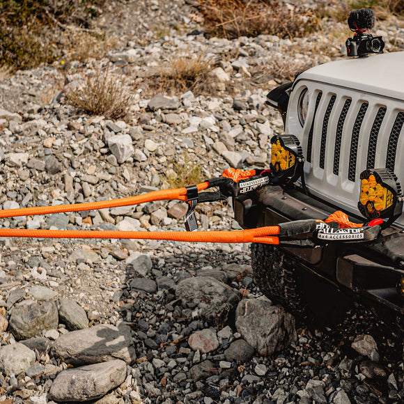 Kinetic Recovery Rope - 1in x 30ft - 48,000 Lbs - Orange w/ Shackles