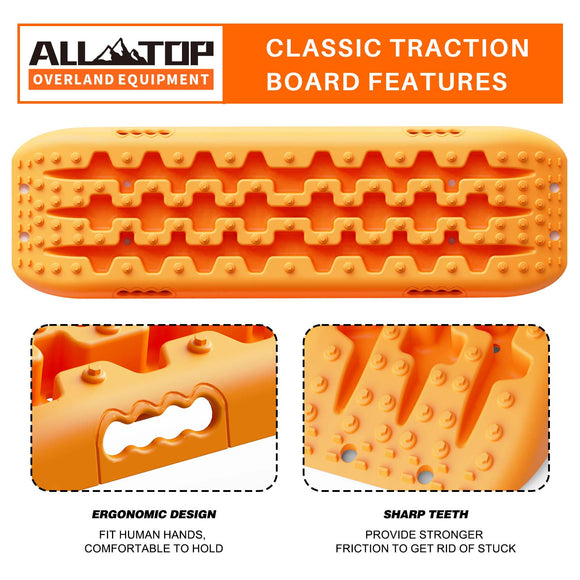 2PCS Recovery Traction Boards & Mounting Kit, 3rd Gen (Orange)