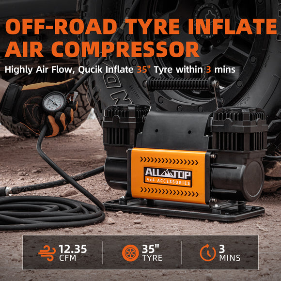 Air Compressor Kit Dual Cylinder - 12.35 ft³/Min - 12V DC