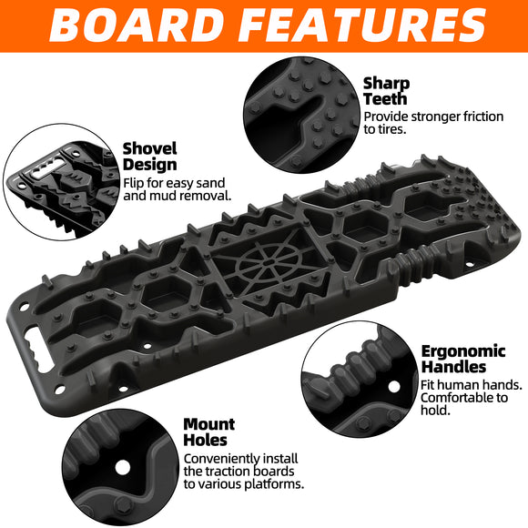 2Pcs Recovery Board with build-in Jack Base & Mounting Kit (Black)