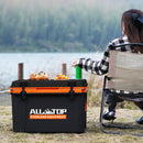 Portable Cooler Box w/ Ice Pack & Chopping Board - 55 Quart - Black-6
