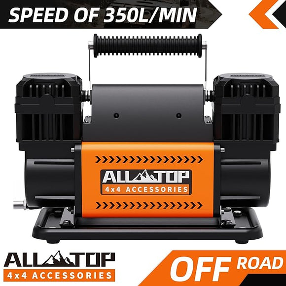 Air Compressor Kit Dual Cylinder - w/ Digital Pressure Gauge 12.35 ft³/Min - 12V DC