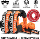 Soft Shackles + Recovery Ring Set: 2PCS x 48,300 Lbs Shackles +  Recovery Ring（Red）-2
