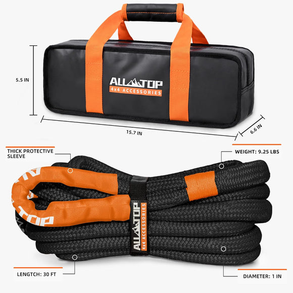 Kinetic Recovery Rope - 1in x 20ft - 48,000 Lbs - Black