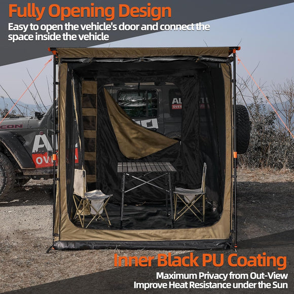 Awning Room with Floor  6.6' x 8.2' - Black Coating