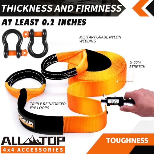 Recovery Strap Kit w/ Shackles: Strap 3in x 20ft - 35,000 Lbs