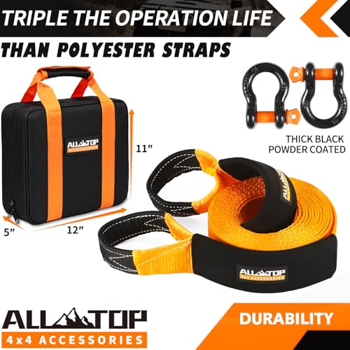 Recovery Strap Kit w/ Shackles: Strap 4in x 20ft - 46,500 Lbs