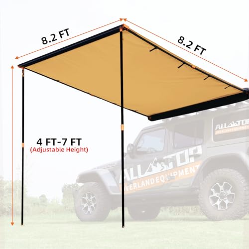Rooftop Vehicle Awning - 8.2ft x 8.2ft