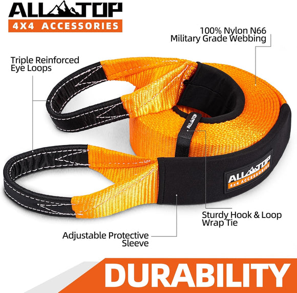 100% Nylon Recovery Tow Strap - 4in x 30ft - 46,500 Lbs
