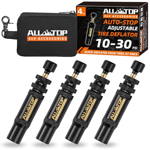 Adjustable Auto-Stop Air-Down Deflator, 10-30 PSI, 4PCS