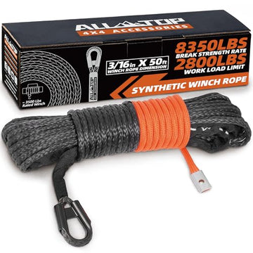 Synthetic Winch Rope Cable - 3/16" x50ft - 8350LBS