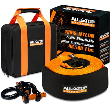 Recovery Strap Kit w/ Shackles: Strap 4in x 20ft - 46,500 Lbs