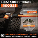 Kinetic Recovery Rope (Reflective) - 1in x 30ft - 48,000 Lbs - Orange  w/ Shackles-3
