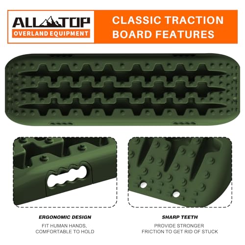 2PCS Recovery Traction Boards & Mounting Kit, 3rd Gen (Army Green)