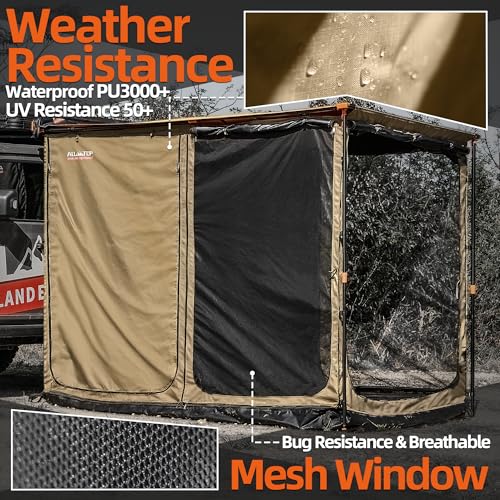 Awning Room with Floor  8.2' x 8.2' - Black Coating