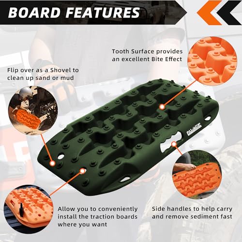 2Pcs Recovery Board Mini, 3rd Gen & Mounting Kit (Army Green)