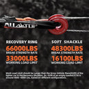 Soft Shackles + Recovery Ring Set: 2PCS x 48,300 Lbs Shackles +  Recovery Ring（Red）-4