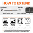 Winch Extension Strap - 2in x 65.6ft - 11,000 Lbs（Grey）-5