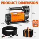 Air Compressor Kit - 150PSI - 7.06ft³/Min - 12V DC-5