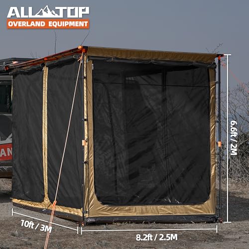 Awning Room with Floor 8.2' x 10' - Black Coating