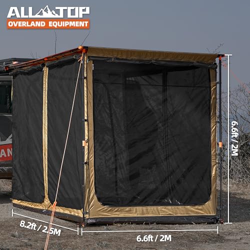 Awning Room with Floor  6.6' x 8.2' - Black Coating